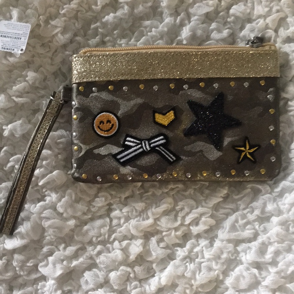 Sparkly Camo & Embroidered Patches Bag